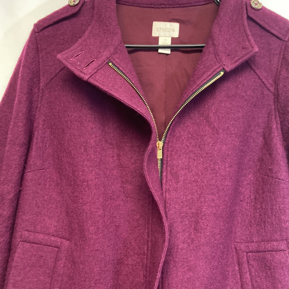 Chicos Boiled Wool Jacket,Size-2 - image 1